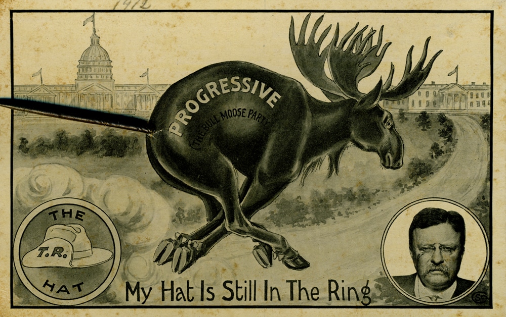 Какое животное было символом Прогрессивной партии США, основанной Теодором Рузвельтом?