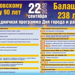 День города Балашова 22 сентября 2018 – программа мероприятий, когда салют